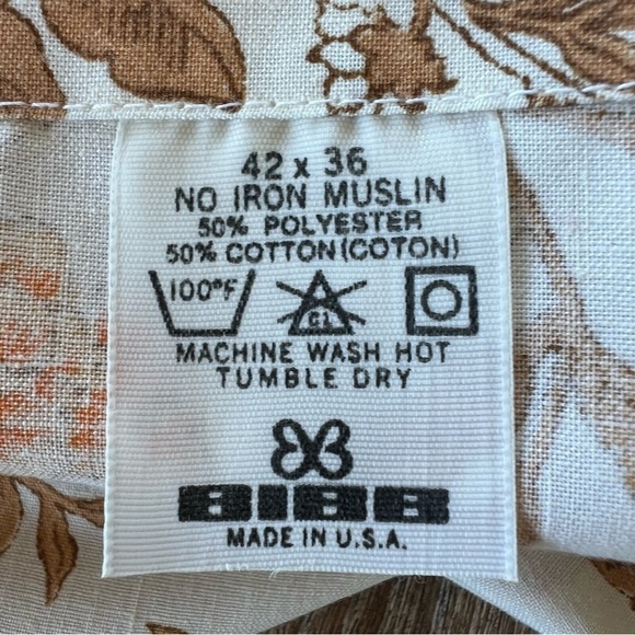 Vintage Bibb USA Coventry Garden 3-Piece Floral Sheet Set Orange Green Full - Picture 6 of 9